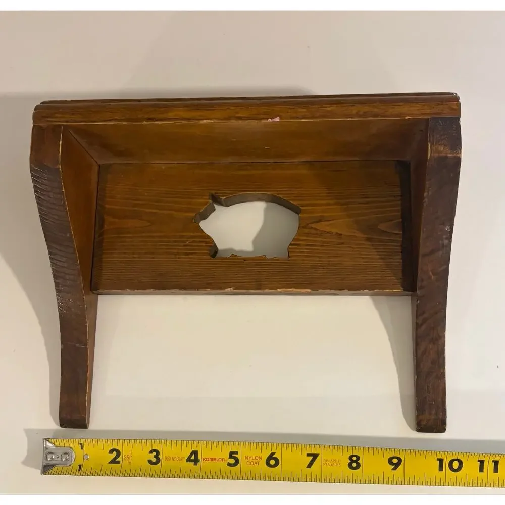 Vintage Wooden Pig Cut Out Shelf